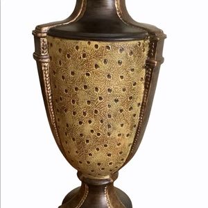 Raymond Wailes home decor empire jar 18” brown and gold embossed